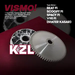 ET-15-KZL - PULLEY SET KZL/GFM BEAT FI, SCOOPY FI CVT MODIF BUBUT DERAJAT KEROK JALUR INTERLOCK rumah roller 14