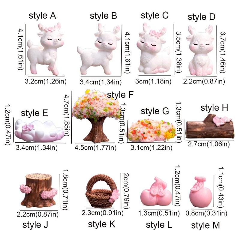 Tượng Hươu Hồng Mini, Trang Trí Sáng Tạo, Làm Bằng Resin Thu Nhỏ Hươu Hồng, Giỏ Trái Cây Dễ Thương, Phong Cảnh Siêu Nhỏ Thích Hợp Cho Cảnh Quan Nhỏ 2
