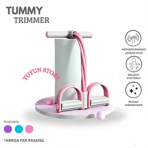 TUYUN STORE Tummy Trimmer AP97 Alat Olahraga Penurun Berat Badan dengan 4 Tali Resistance Bands Pull Rope Perut Otot Bahan Latex Berkualitas Tinggi