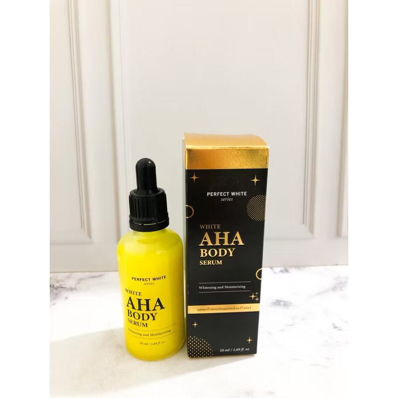 Product Introduction of PERFECT WHITE AHA Body Serum Whitening and Moisturizing 20ml | 50ml | 100ml | Serum Pemutih Badan | AHA Body Serum Bleaching | Body Bleaching | Body Serum | Pemutih Badan DC 19
