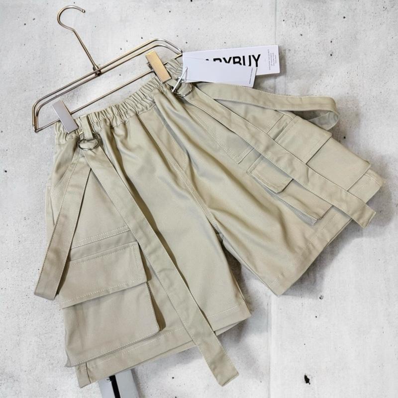 2532 - FOM TO LẤY THEO CHIỀU CAO Quần ngố kaki màu be phối dây đai cho bé trai và bé gái .