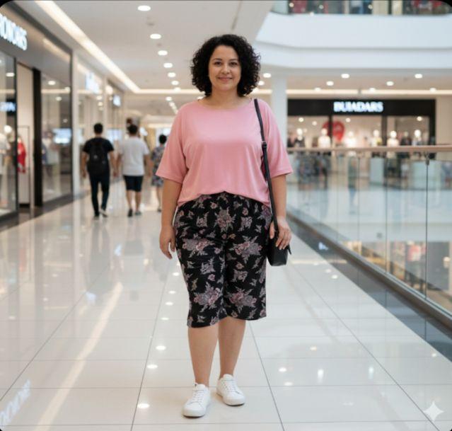 Celana 7/8 Jumbo / Celana Pendek Wanita / Legging Big Size / Celana Kain Motif Bunga / Celana Hairan Cewe Kekinian