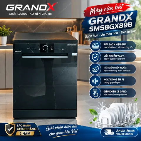 MÁY RỬA BÁT SMS8GX89B / 16 Bộ / Bảo hành motor 7 năm, bảo hành máy 4 năm