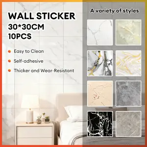 10pcs Wallpaper dinding VINYL Marble 30 x 30 cm / Lantai Vinyl Keramik Marbel Granit / Stiker Lemari Cabinet Marbel