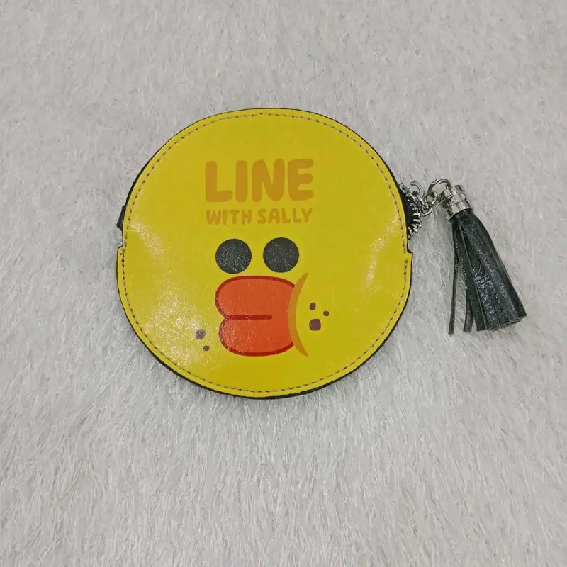 DOMPET KOIN BULAT WARNA RANDOM Karakter Wanita Kulit Uang Kartu 5