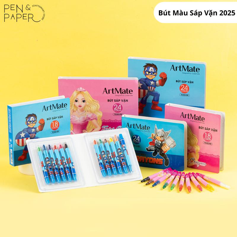  Bút Màu Sáp Vặn Màu Sáp Hữu Cơ ClassMate Màu Mịn Tô Đậm Hạn Chế Tối Đa Gãy Khi Sử Dụng Không Lem Màu Ra Tay 