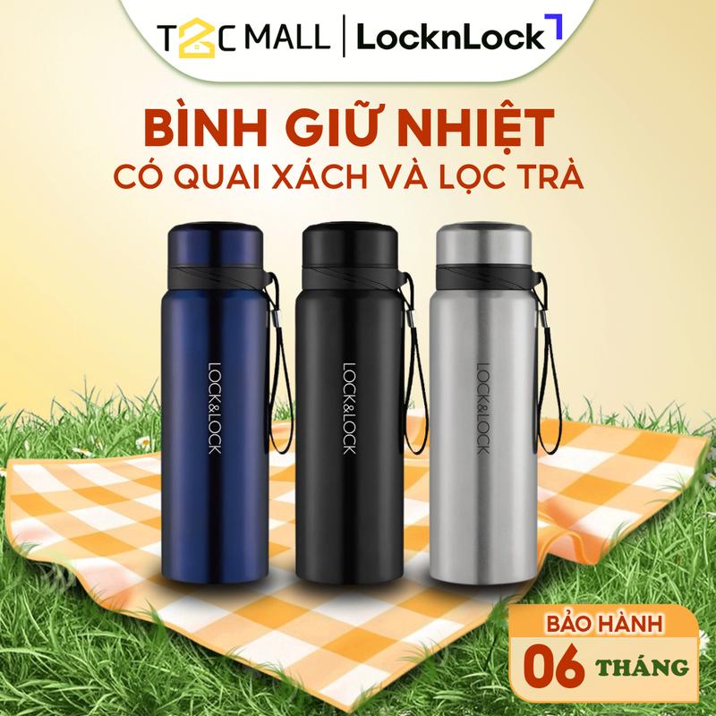  Bình Giữ Nhiệt 800ML Vacuum Bottle Có Khay Lọc Trà Và Dây Treo LocknLock Bình Nước Dung Tích Lớn Giữ Nhiệt Lâu LHC6180 T2Cmall 