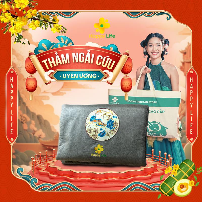 Thảm Ngải Cứu Hoàng Thịnh An Cao Cấp Đệm Ngải Cứu Đông Y Happy Life Hỗ Trợ Đau Vai Gáy Đau Lưng Nhức Mỏi Xương Khớp.