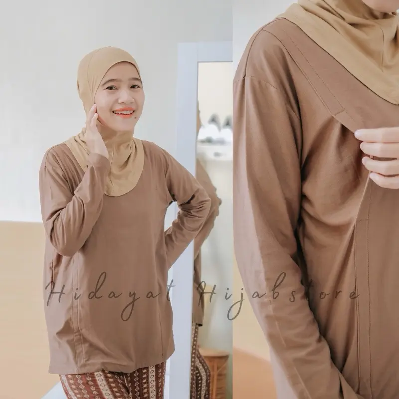 Manset busui lengan panjang Kaos Rayon  Atasan Wanita Baju 0