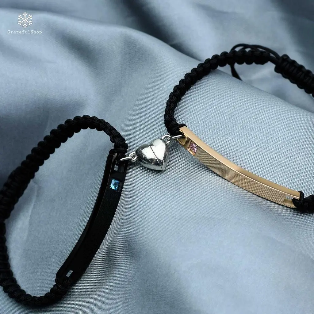 Coppia Bracelet (gelang Couple FREE UKIR 2 SISI & FREE POUCH) STAINLESS STEEL ANTI KARAT bracelets jewellery gelang