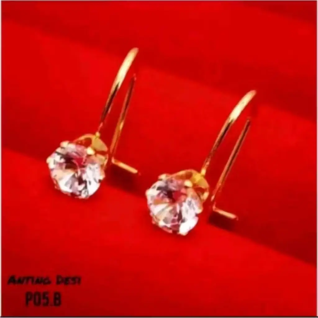 Anting  Permata Desi Anti Karat fashoin wanita dewasa/anak Earrings