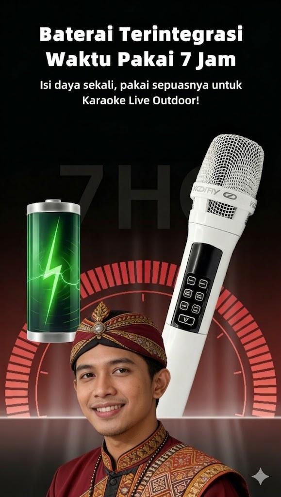 Koorfly K6 Pro Mikrofon Karaoke All-in-OneSoundcard Bluetooth dengan Reverb, Mic SuaraJernih untuk TikTok Live Streaming, YouTube &Karaoke