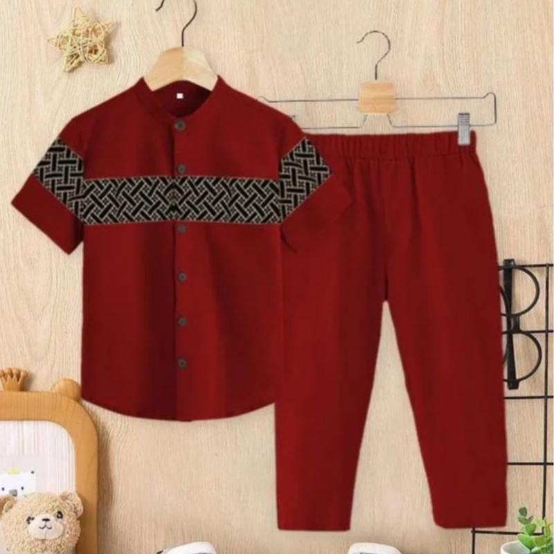 setelan baju muslim anak model batik bata setelan baju muslim anak laki laki usia 1-10 thn 4