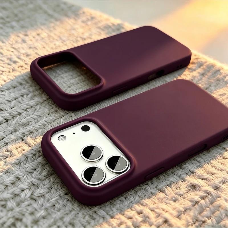 Ốp lưng điện thoại silicone lỏng cho iPhone 18 Pro Max, 17, 16, 15, 14, 13, 12, 11 (bao gồm các phiên bản Pro và Pro Max), chống sốc, lớp lót vải flannel, bao phủ toàn diện