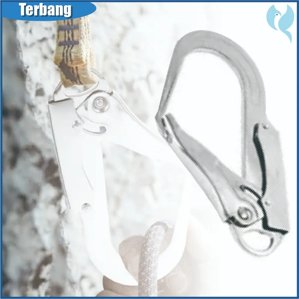Pengait Panjat Tebing Oval Besar 25KN, Carabiner Kait Tahan Berat, Gantungan Aman dan Handal