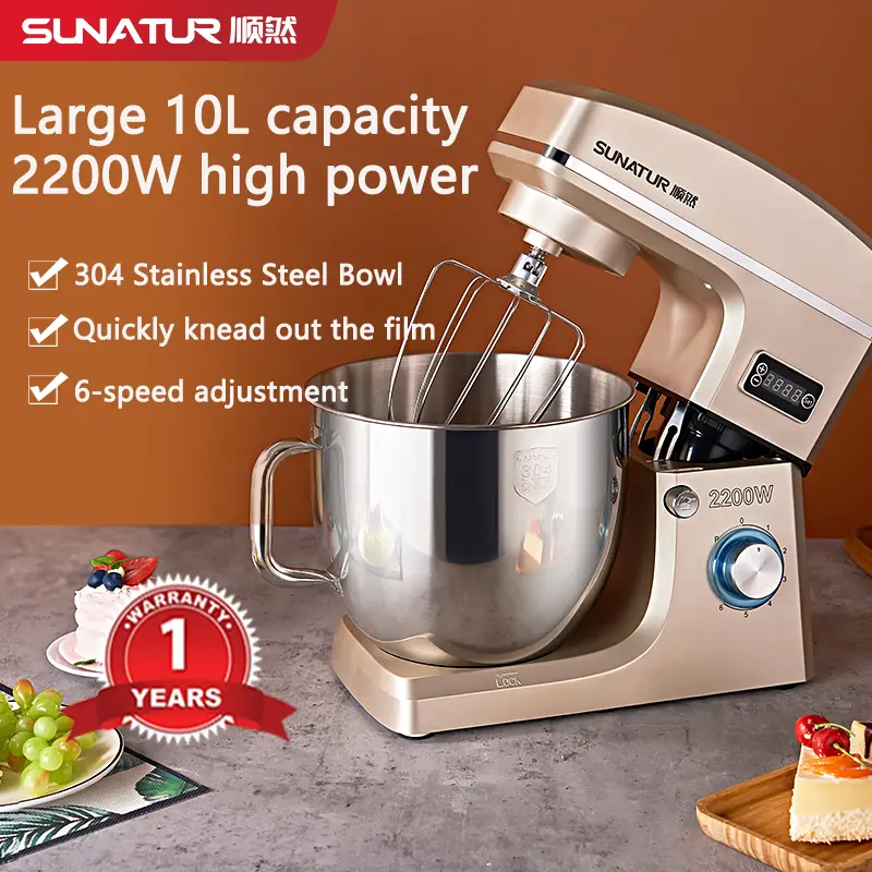Sunatur Stand Mixer 2200W/10L Heavy Duty Intelligent Cake Kitchen Blender SM-15110N/SM15110NL