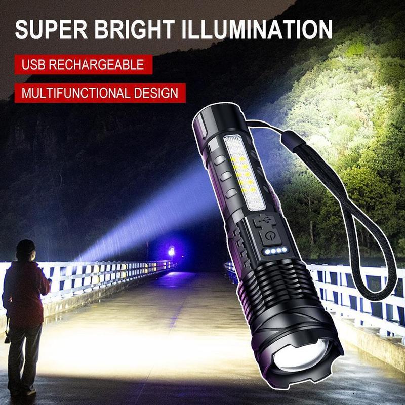 Super Powerful Flashlight Rechargeable Torch Light High Powe - TikTok ...