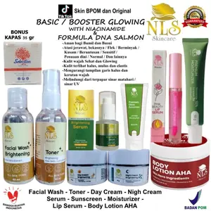 NLS BPOM FORMULA DNA SALMON DAN NIACINAMIDE ORIGINAL & AMANAH PACKAGE BOOSTER GLOWING SIANG / MALAM SERTA AMAN BUMIL DAN BUSUI