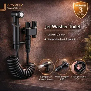 Joykity-Jet washer toilet full set dengan valve T satu masuk dua keluar untuk kloset semprot bersih maksimal