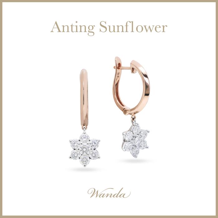 Gambar Anting Berlian Wanda - Sunflower Dangling - Earrings dari Wanda House Of Jewels Kota Administrasi Jakarta Pusat Tokopedia