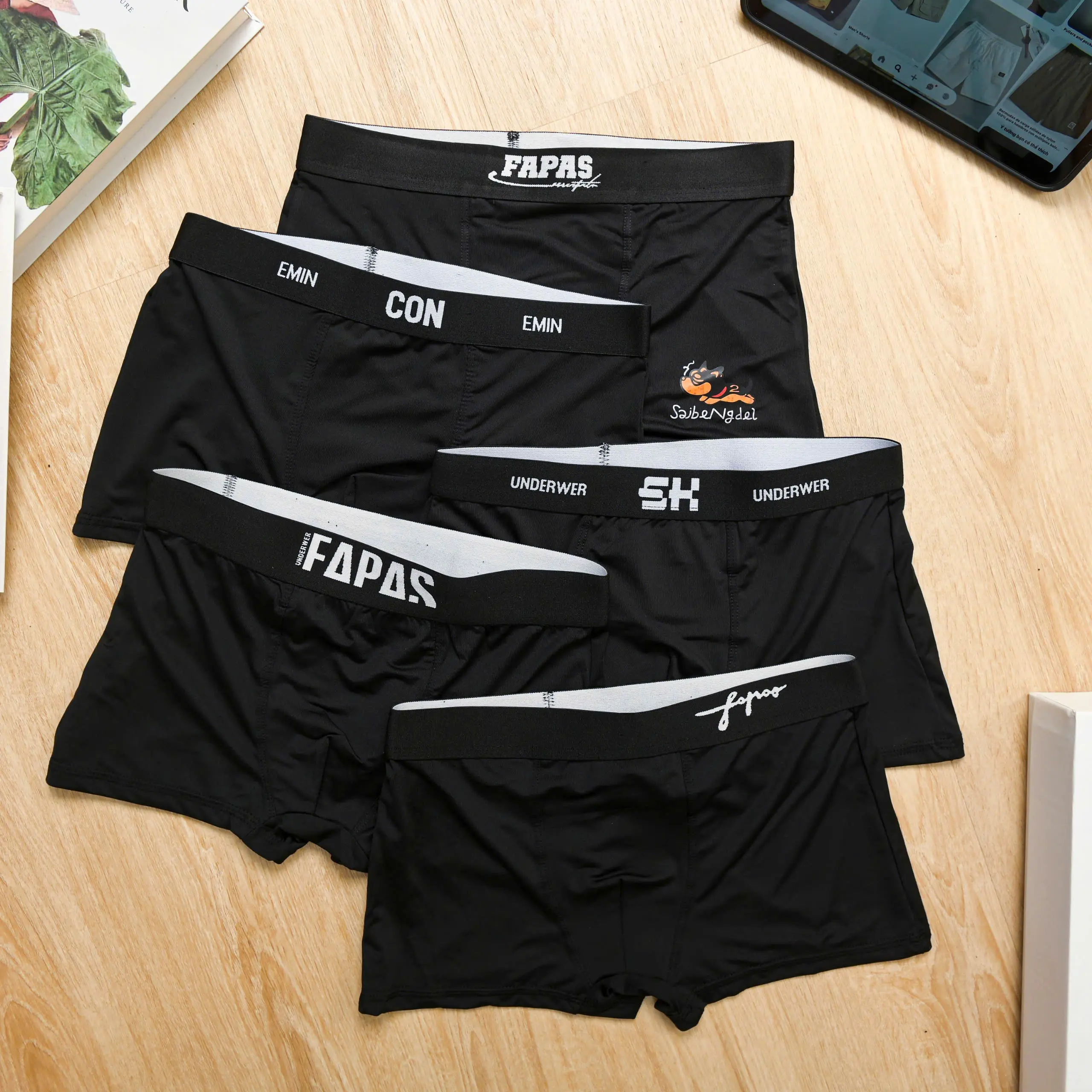 Combo quần sịp nam Full Đen, boxer nam chất vải thun lạnh, co dãn tốt