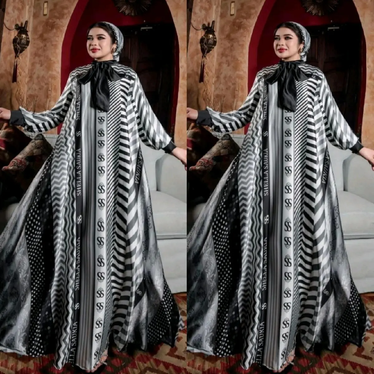 NEW DRESS ZEBRA SHELLA SAUKIA ORIGINAL 100%