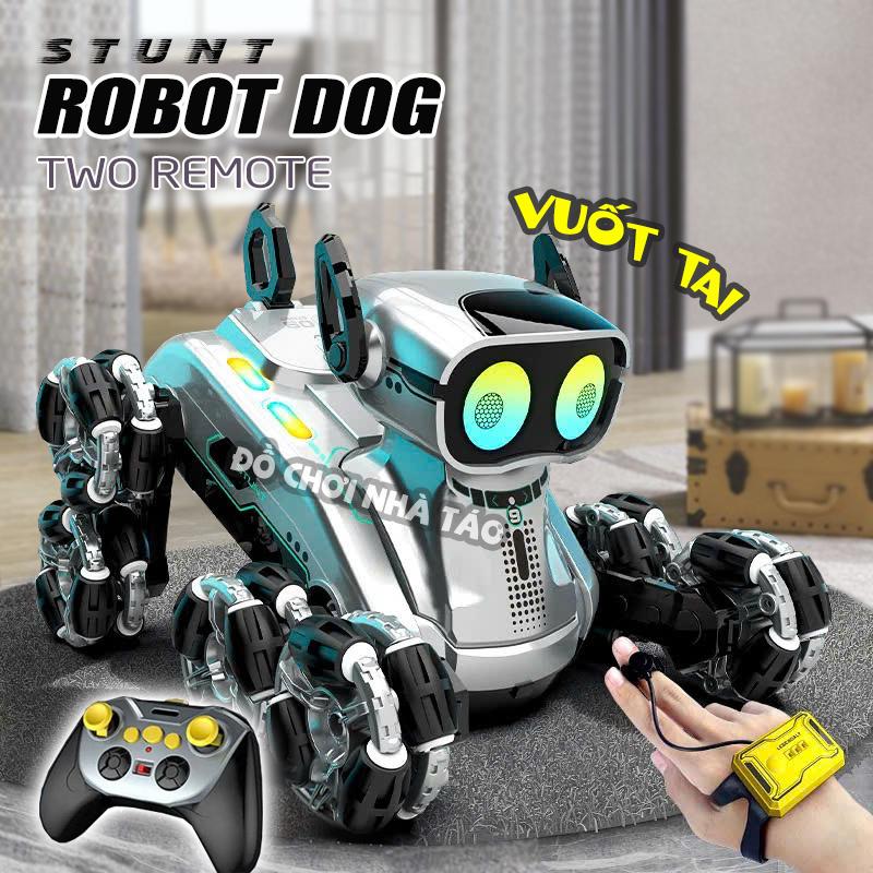   Phiên bản mới có đồng hồ  Cho Robot 8 bánh hiệu ứng vuốt tai kêu điều khiển từ xa biểu diễn kỹ năng điều khiển từ xa cao cấp sử dụng pin sạc âm thanh đèn led - Xe Rô bốt Điều Khiển Từ Xa 8 Bánh Toy 