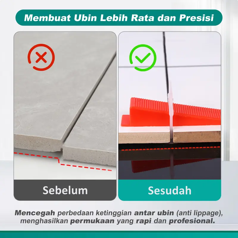 ASTEEL Klip Clip Nat 1.5mm Ekonomi Alat Perata Pasang Keramik Granit Lantai Dinding Tile Leveling Spacer Wedge Pasak 6