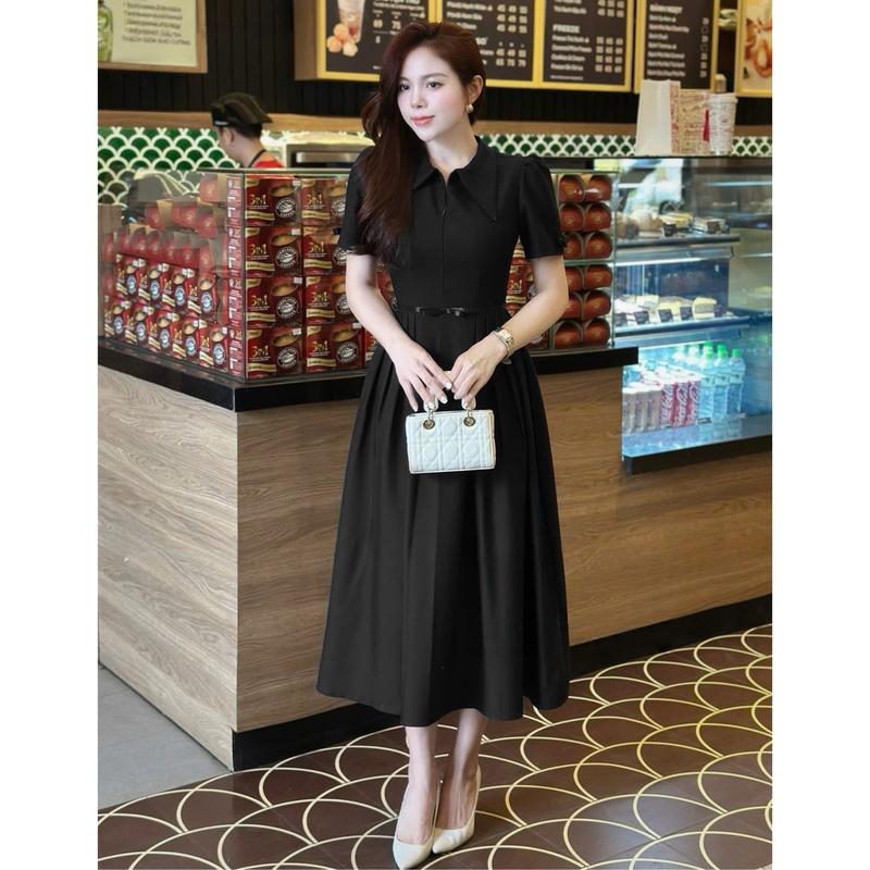  Đầm Váy Thiết Kế Phối Nơ Eo Dáng Xoè Thời Trang Nữ 