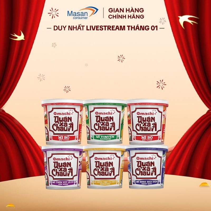 QUÀ KHÔNG HIỆN GIỎ - MUA 6 TẶNG 3 Combo 6 Hộp đồ ăn Omachi Quán Xá Châu Á vị tự chọn