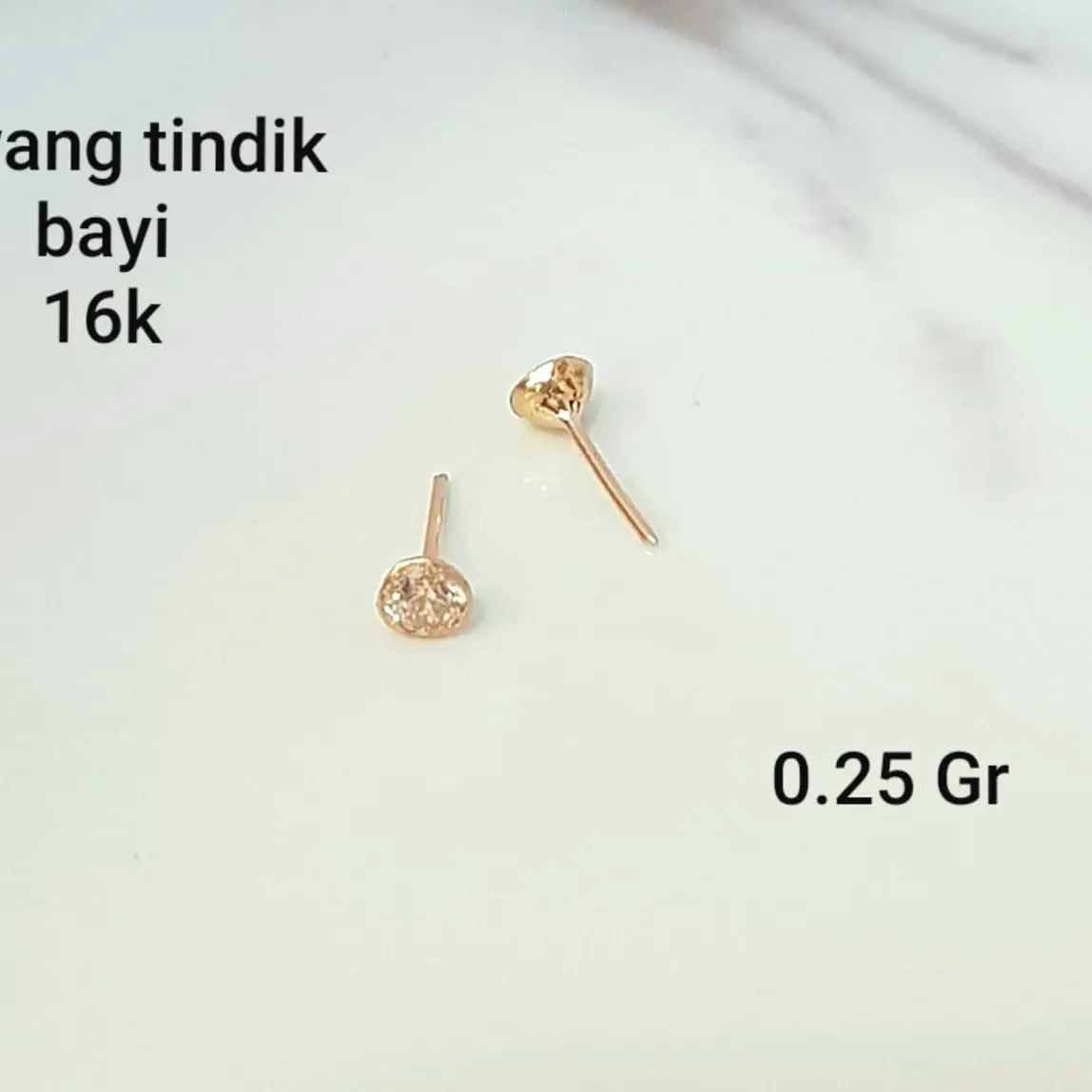 Giwang tindik bayi mata 16 karat