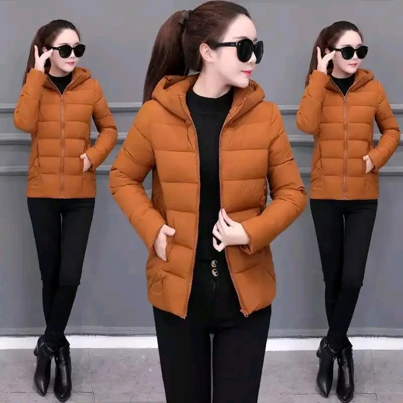 Jaket Wanita Winter Taslan ZN Waterproof & Windproof - Warna Hitam/Pink/Biru Denim/Abu/Broknwhite/Merah Bata/Biru Navy - Size S-XXL - High Tebal Nyaman Cewek Panjang Parka Blazer Parasut Bulu 2