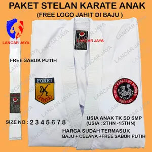 BAJU KARATE ANAK FREE FORKI INKANAS & SABUK PUTIH