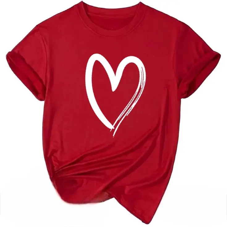 Baju Atasan Kaos katun combed/kaos wanita/baju wanita Santai Printing Oversize Spandex LOVE Oblong Tee Panjang Polos Cewek Distro 3
