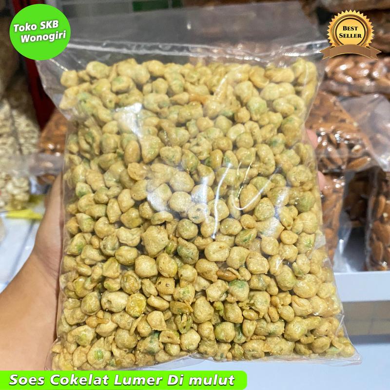 500grm Kacang Polong Tepung Asin Gurih poll Bumbu Pilihan Cemilang Anak dan Keluarga 2