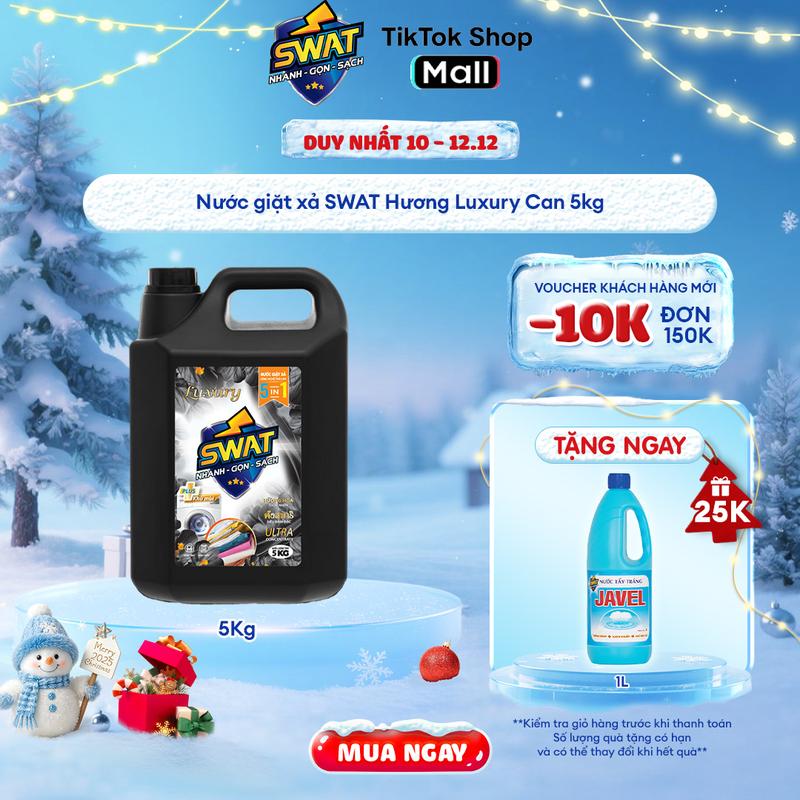 Nước giặt xả SWAT Hương Luxury Can 5kg
