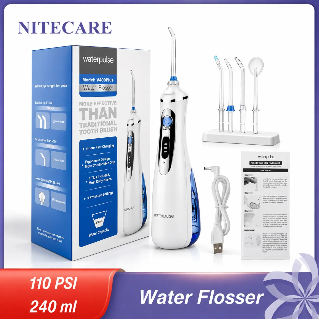 Portable Water Flosser Oral Irrigator Dental Water Jet