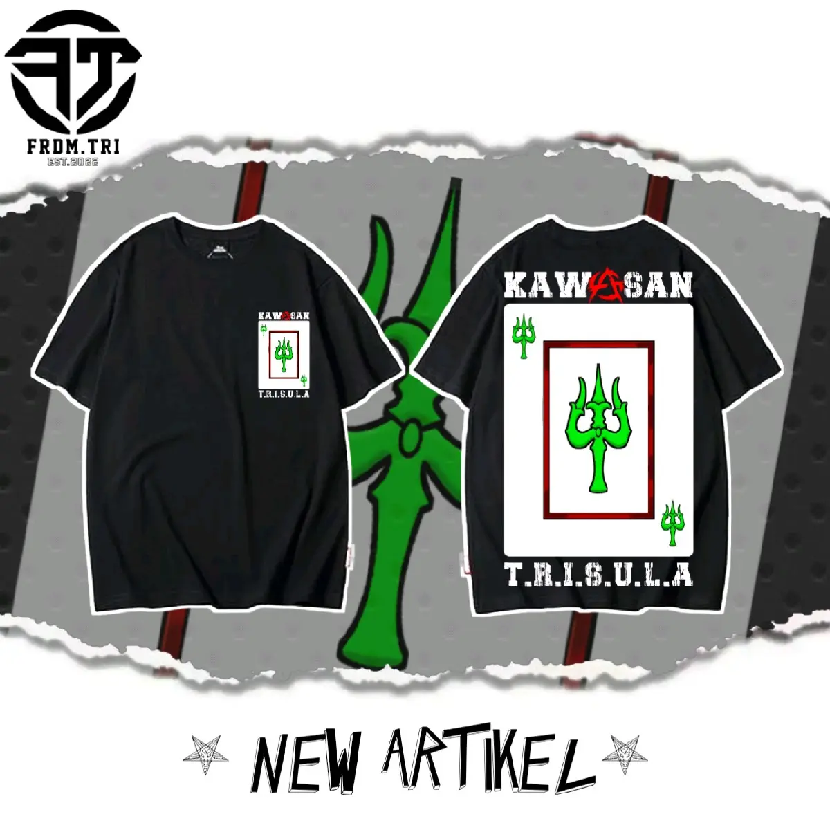 t-shirt kawasan tridula(A2 full punggung)