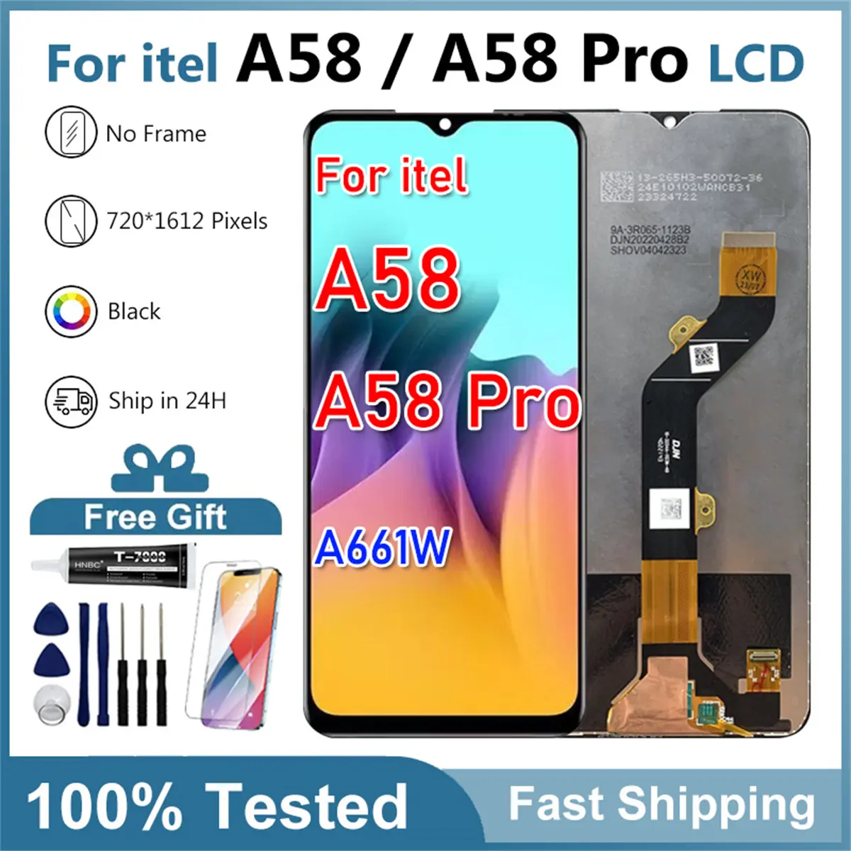6.6 inch Compatible With For itel A58, A58 Pro Lcd A661W Display