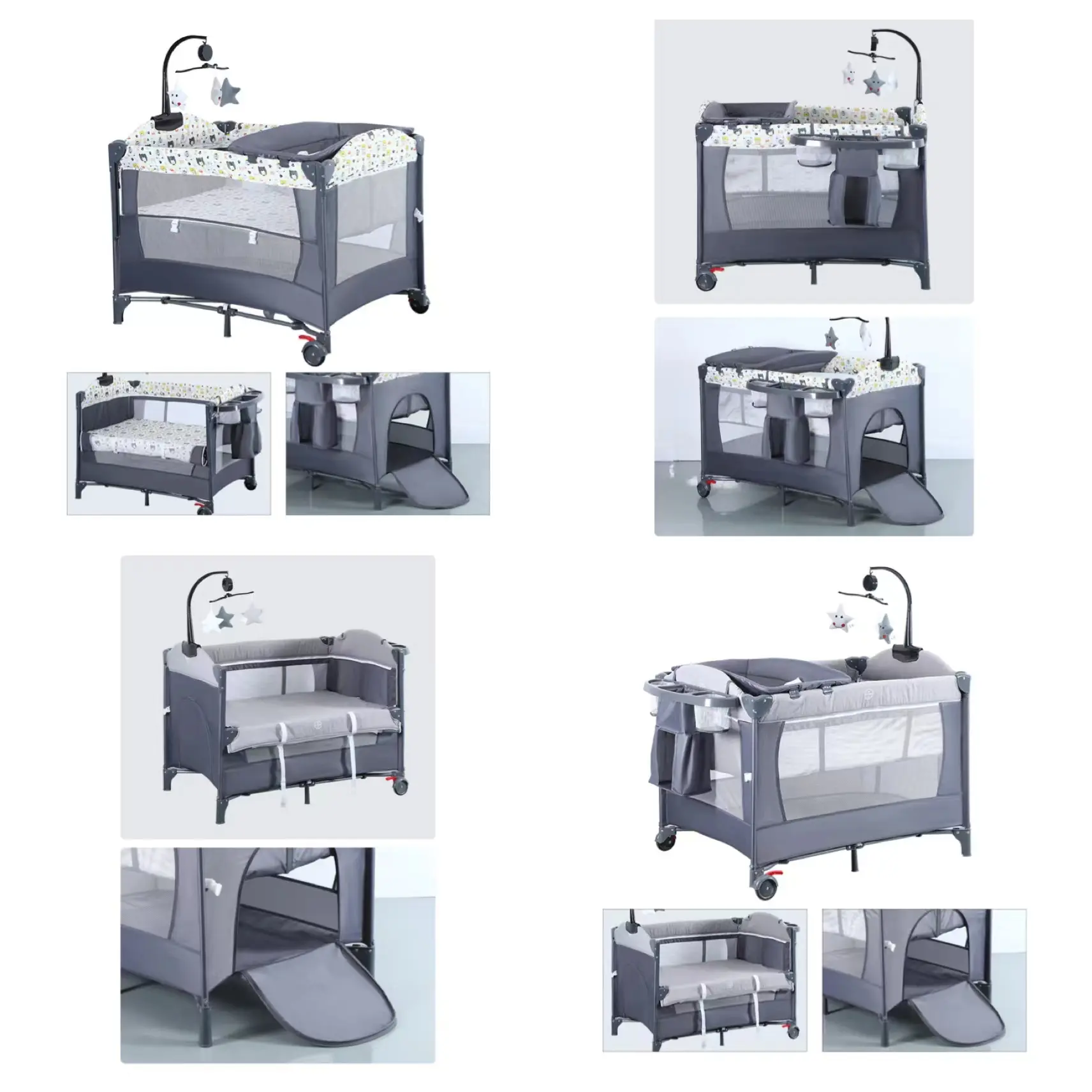 【SG SELLER】COCOBABY Multifunctional Double-deck Cot Bedside Play Bed Playards Playpen Rollaway Portable Baby Crib