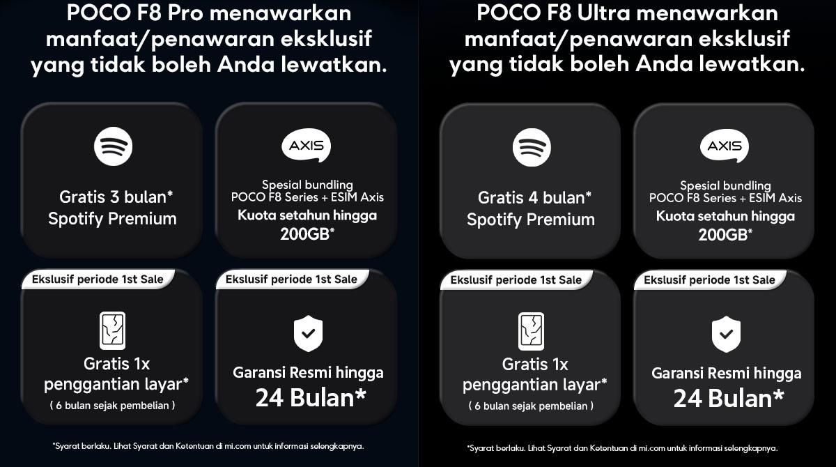 POCO F8 Series | POCO F8 Pro (12/512GB) | POCO F8 Ultra (16/512GB) | Snapdragon 8 Elite Gen 5* | Baterai Besar 6500mAh* | Ultra series dengan 100W wired dan 50W wireless HyperCharge | Layar AMOLED Ultra-Jernih 120Hz | HP Gaming  [Xiaomi Official Store]