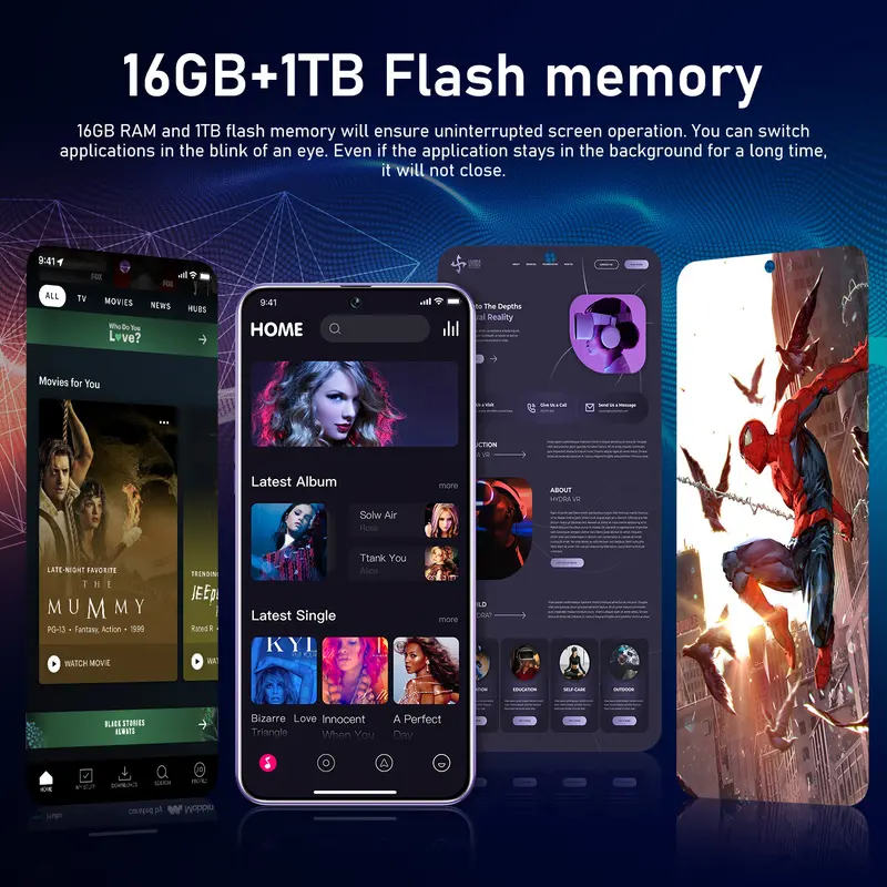 Infinx Hot 50 Pro 7.5Inch Layar besar Handphone Murah 16GB+1TB 8000mAh Battery 72MP+108MP HD Kamera Android 14.0 4G/5G Dual SIM Card Bisa COD Smartphone Lowest Price 4