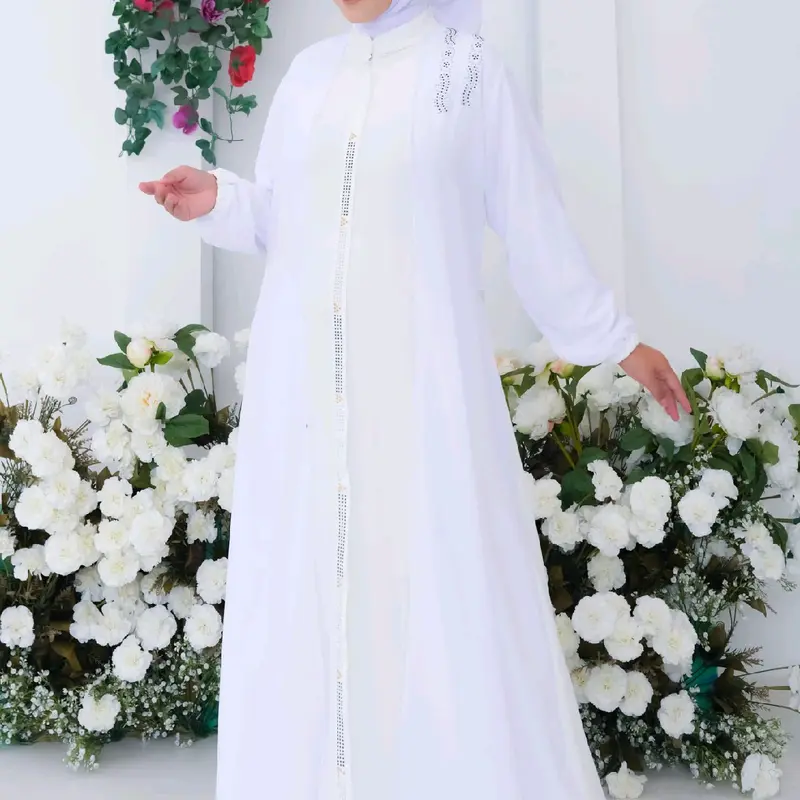 Gamis Set Hijab Terbaru Termurah | Gamis Viral Terlaris | Crinkle Kombinasi Ceruty | Gamis lebaran 2024 Muslim Cantik Syari Nyaman Panjang Wanita Formal Simple Dress Mewah 7