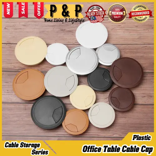 35MM / 60MM / 80MM Hole Plastic Cover Wire Cable End Cap For Computer Desk Table