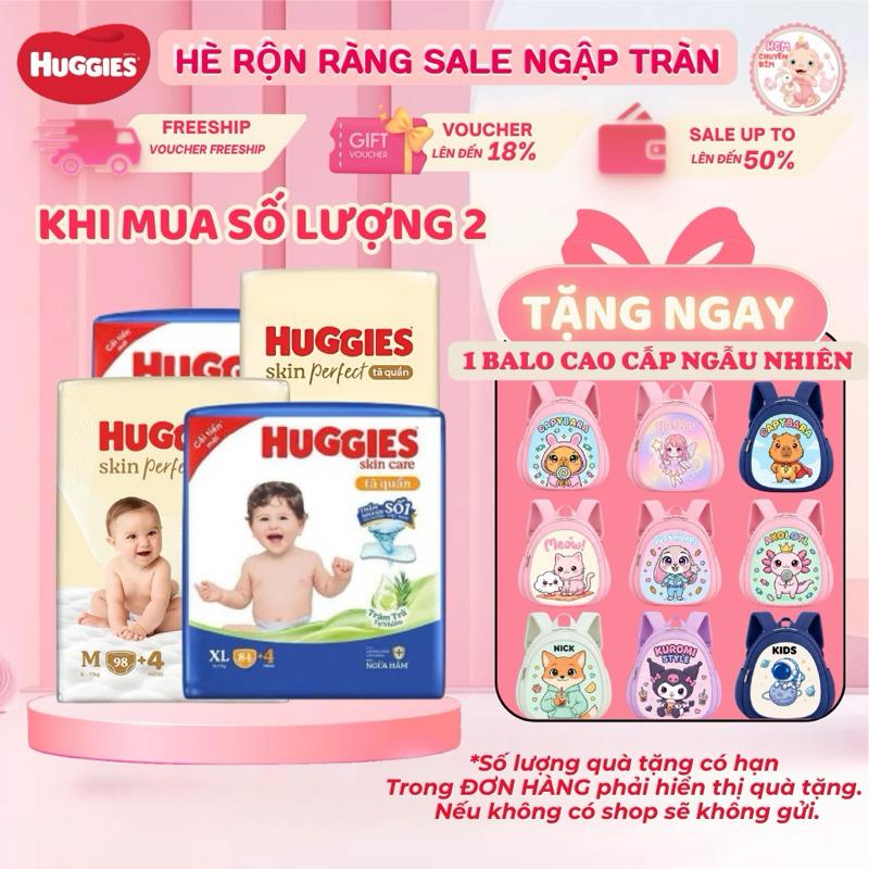 Tã quần Huggies Skincare Mega Jumbo M106/ L104/ XL88/ XXL80 miếng Cho Bé
