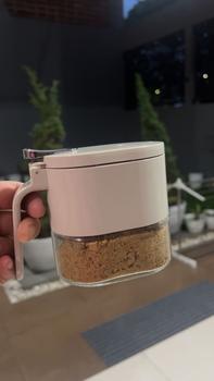 Product Review of Habu Square Glass Seasoning Jar FREE Spoon - Kotak Bumbu Dapur Sendok Double Silen Karet Kedap Udara from J**r 1