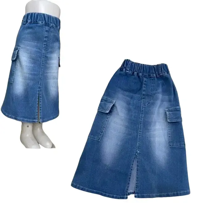 Jeans Cargo Anak Rok Belah Tengah 4-6th Fashion