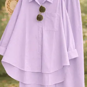 SETELAN KEMEJA WANITA PANJANG POLOS STANDAR-JUMBO-SUPER JUMBO LD 110-120-130 BAHAN RAYON,,BANYAK VARIAN WARNA