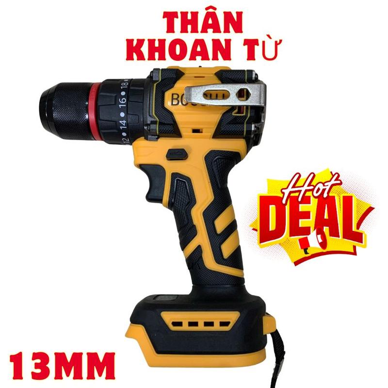 THÂN MÁY KHOAN TỪ 13LI BOCSHI VÀNG, ĐỘNG CƠ KHÔNG CHỔI THAN