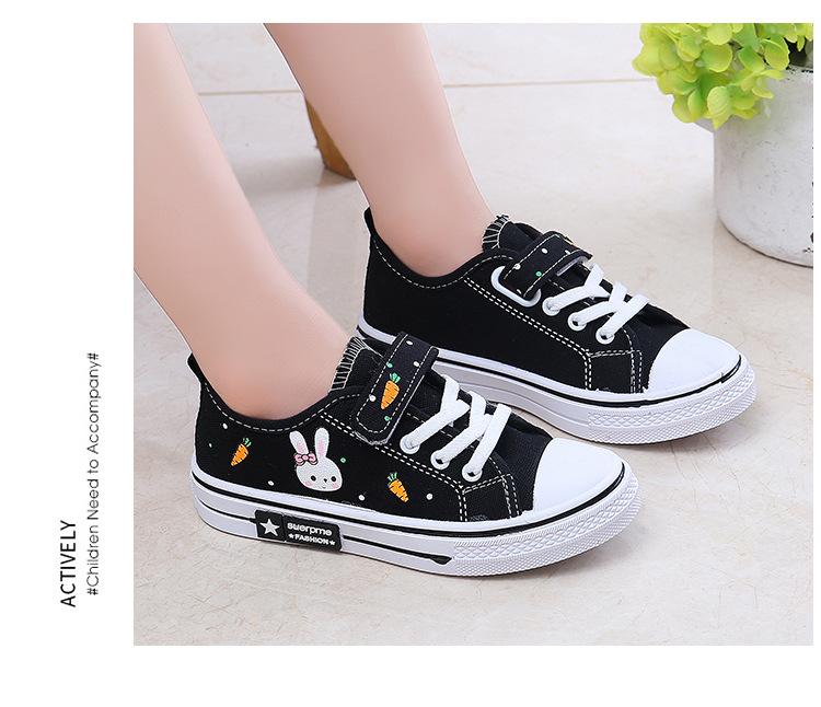 Product Introduction of Kasut kanvas untuk kanak-kanak perempuan, bernafas, fesyen kasual, puteri, kanak-kanak, lembut, sederhana dan besar, kasut sukan tidak licin Sneakers 24